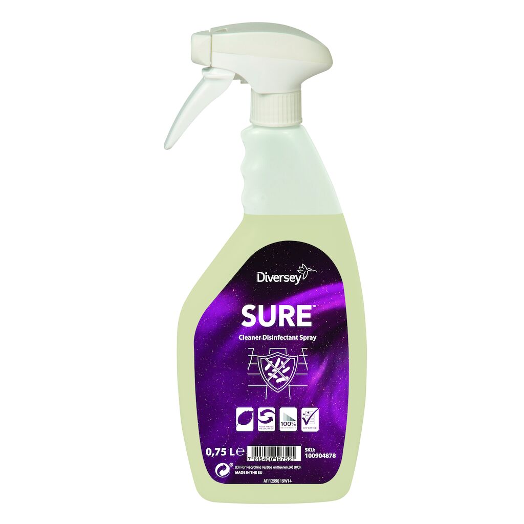 SURE Cleaner Disinfectant Spray 6x0.75L - Flüssiges Reinigungs- und Desinfektionsspray
