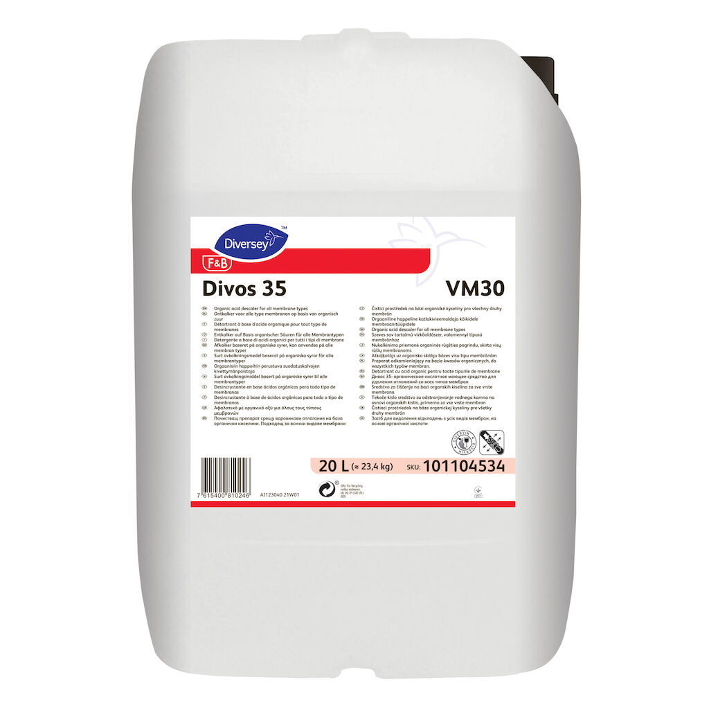 Divos 35 VM30 20L - Organischer saurer Kalklöser für alle Membrantypen