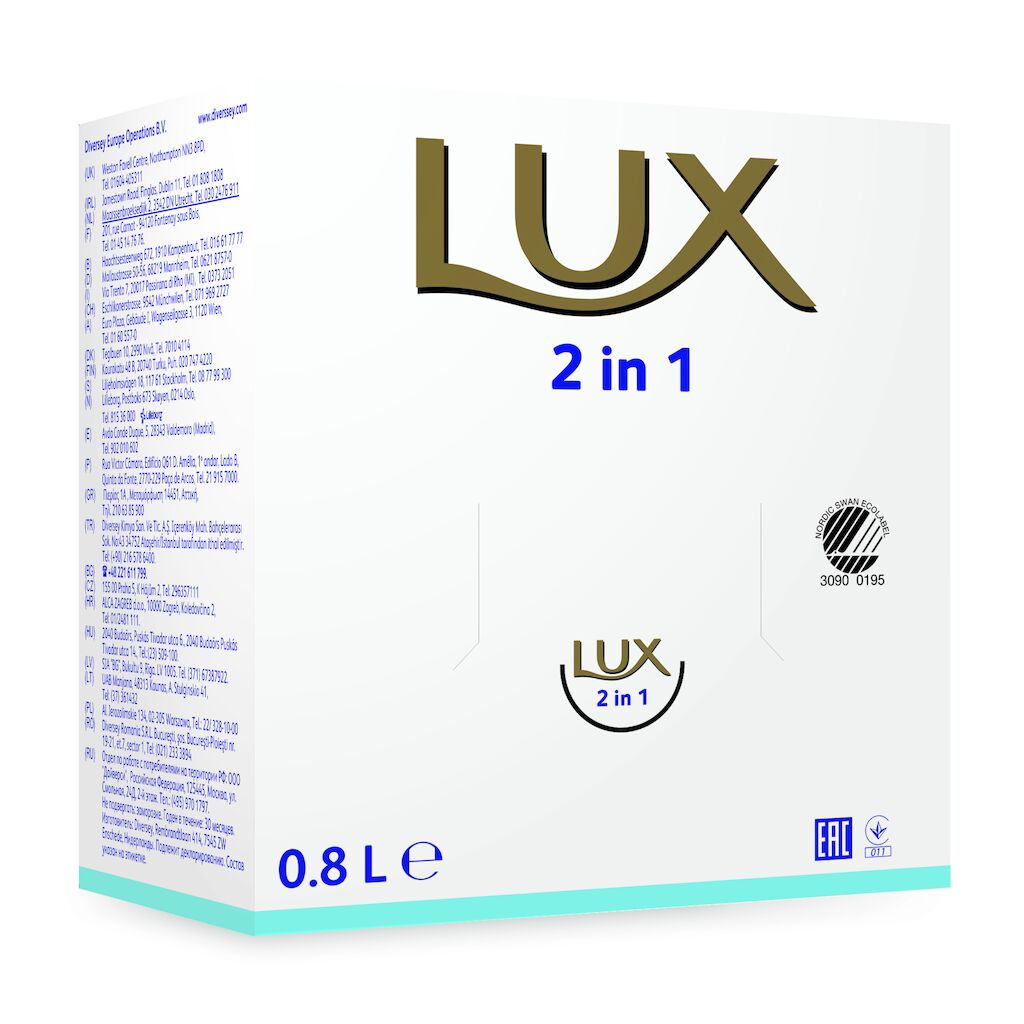 Soft Care Lux 2 in 1 6x0.8L - Haarshampoo, -spülung & Duschgel