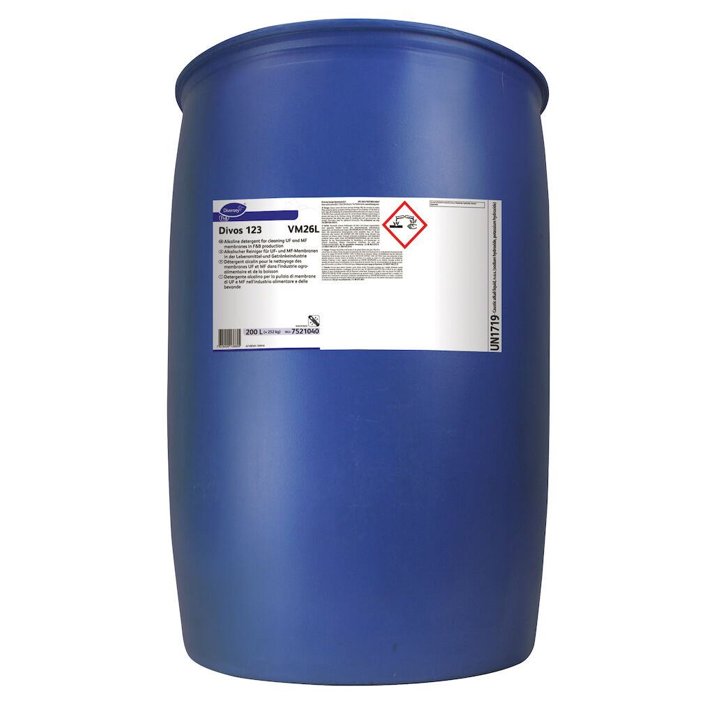 Divos 123 VM26L 200L - Alkalischer Reiniger für UF- und MF-Membranen in der Lebensmittel-und Getränkeindustrie