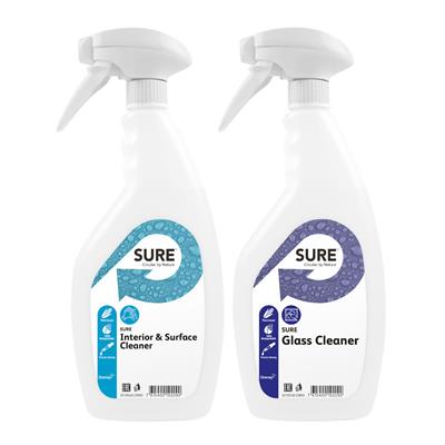SURE Glass / Interior & Surface Cleaner Empty Spraybottles 6Stk. - Leere Sprühflasche 750 ml für SURE Glass & Surface Cleaner